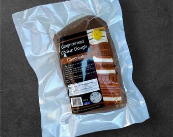 Organic “Chocolate” Gingerbread Cookie Dough Ready-to-Bake (Roll Out) Produced by 3D Kitchen Art  (1.8 lb +-680g) Vacuum Sealed