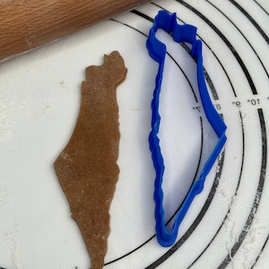 Cortador de galletas con forma de mapa de Israel de 6 pulgadas Fabricado por 3D Kitchen Art