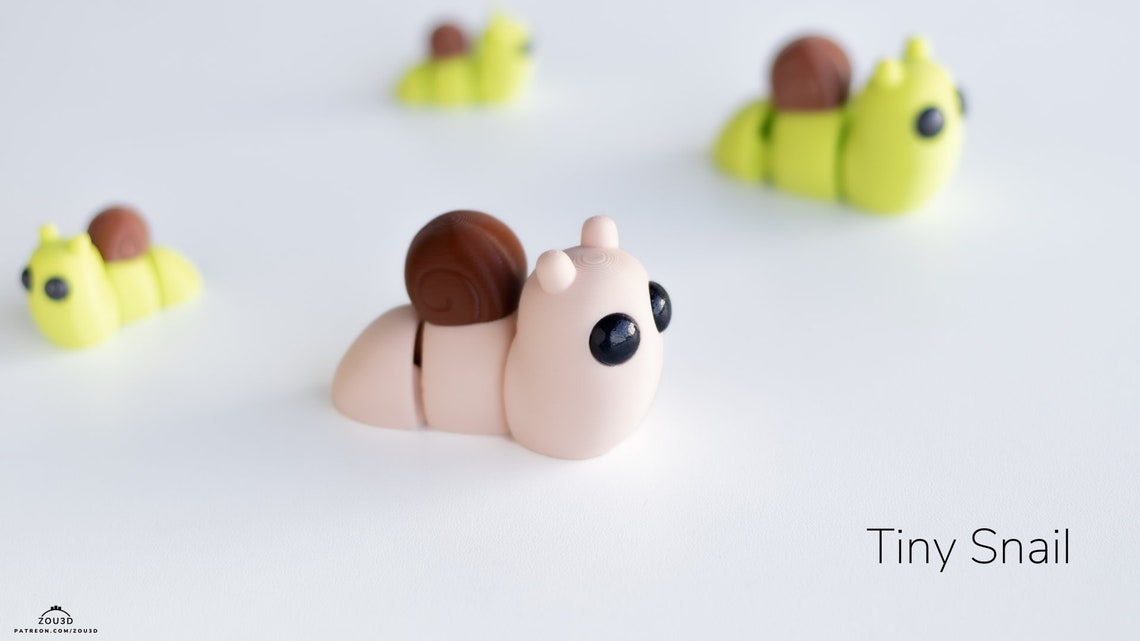 Tiny Snail Articulated 3D Printed Fidget Toy - Etsy