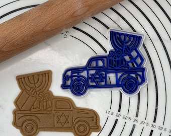 Hanukkah Truck Cookie Cutter & Mold Produced by 3D Kitchen Art