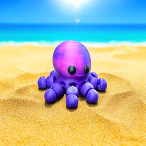 Color Changing Baby Octopus Articulated 3D Printed Fidget Toy