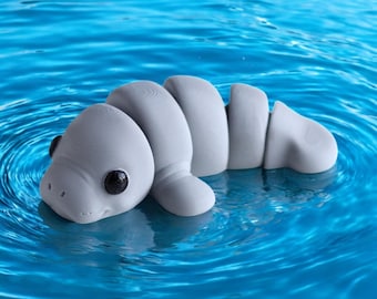 Baby Manatee Articulated Toy 3D Printed Toy Figur Fidget Toy for Autism ADHD - 3D Printed Gift Fidget Toy for Kids