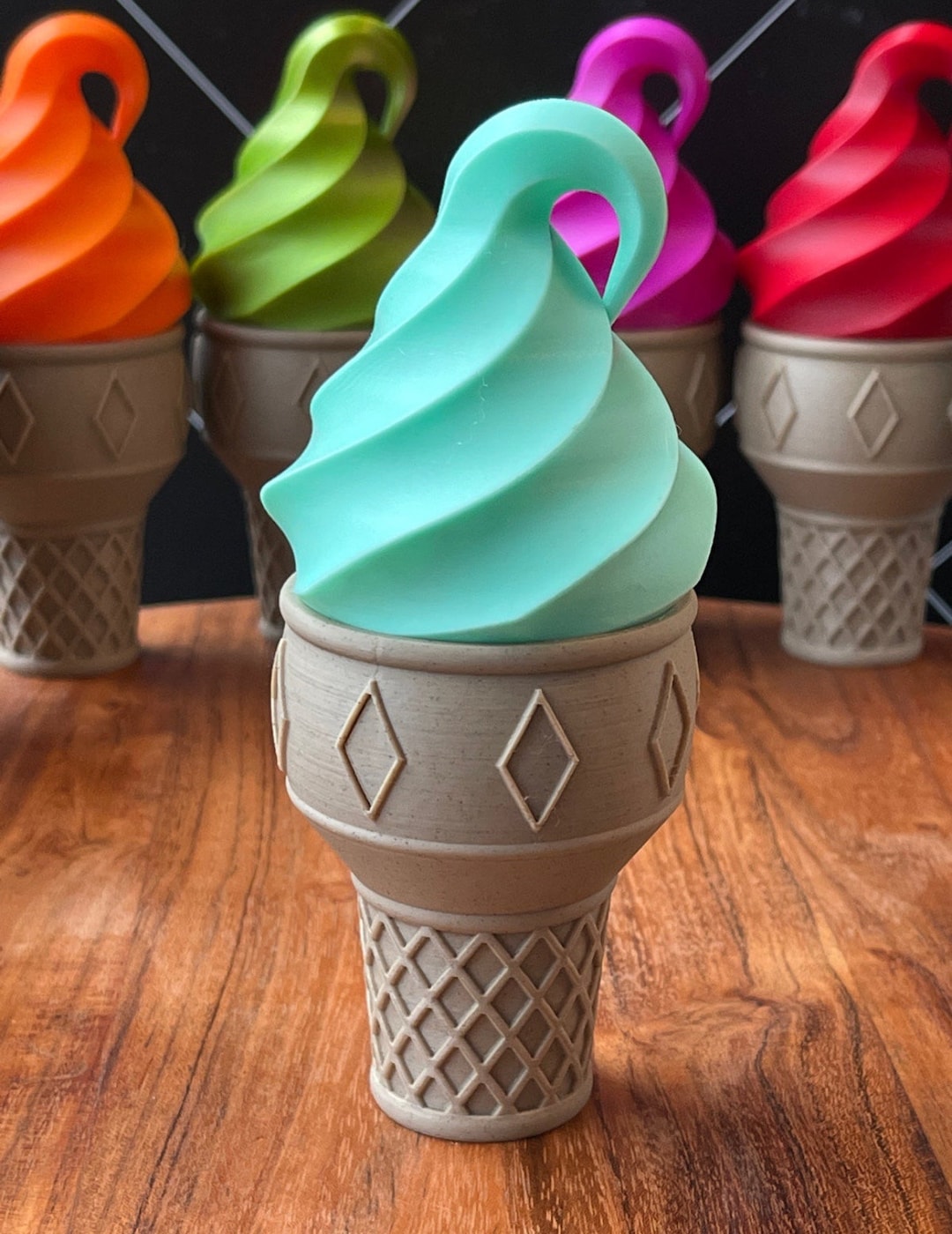 3D Printed mint Ice Cream Cone Box Produced by 3D Kitchen Etsy