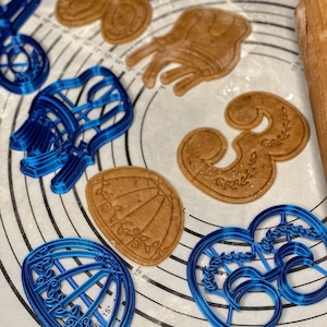 Premium Quality Set of 4 Upsherin Kippah, Scissors, Number 3 and Tzizit. Cookie Cutters & Molds Produced by 3D Kitchen Art