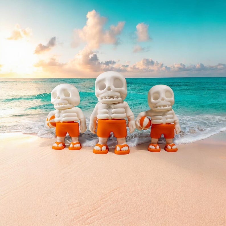 Tiny Summer Skeleton Flexi Articulated 3D Printed Fidget Toy Etsy