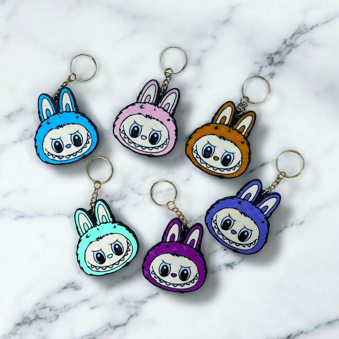 Labubu Keychain, La Bubu, 3D Printed Fidget Toy, 3D Printed Gift ...