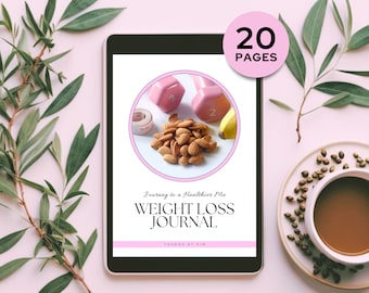 Weight Loss Journal, Weight Loss Tracker, Fitness Journal, Digital Planner, Fitness Planner, Meal Planner, Fitness Tracker. Printable.