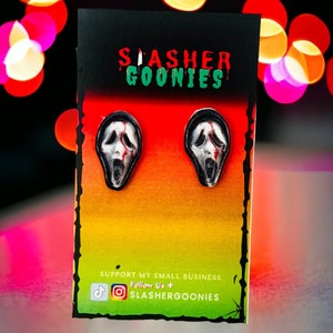 Ghostface studs/ Earrings/ Scream Earrings / Horror Earrings
