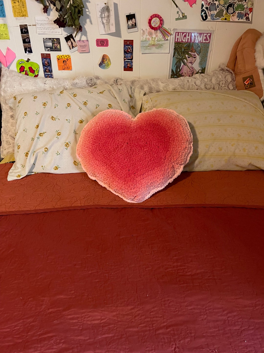 Ombré Plush Heart Pillow Etsy