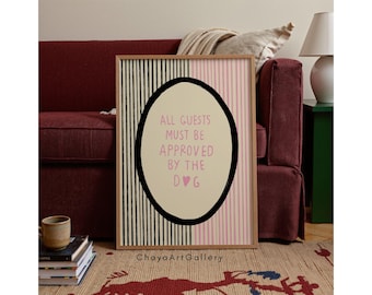 Lámina artística con frase divertida sobre perros / Decoración para el hogar para amantes de las mascotas (Descarga digital)