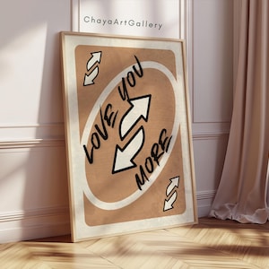 Impressão Trendy Love You More, arte de parede retrô roxa sálvia para impressão, pôster de carta de baralho, arte de parede feminina, decoração de parede elegante, impressão estética