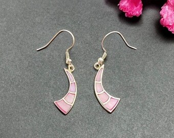 Sterling Silver Unicorn Horn Earrings – Pink Moonstone Fantasy Jewelry