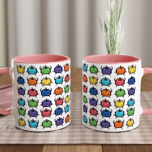 Stardew Valley Junimo Muster Tasse | Bunte gemütliche Gamer Geschenkidee