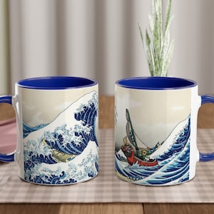 Zelda Mug | Link on the Great Wave off Kanagawa | Wind Waker | Gaming Gift Idea | TOTK | BOTW | 11oz/15oz Ceramic