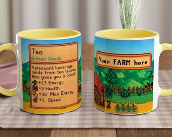 Stardew Valley Custom Mug | Personalised Video Game Gift | YOUR Farm Name | Coffee/Tea /Hot Chocolate/Green Tea | 11oz / 15oz