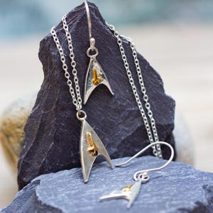 Starfleet Command Delta Jewellery Set | Handmade Silver Star Trek / Trekkie Gift