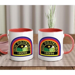 USCSS Nostromo Mug | Cult Alien Movie Universe Gift | Rainbow Logo | 11oz / 15oz Ceramic