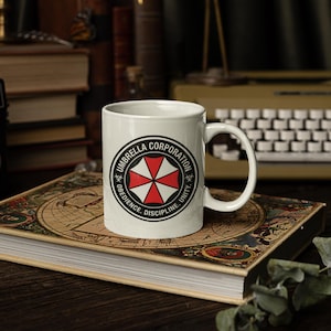 Resident Evil Mug | Umbrella Corp & S.T.A.R.S. Logo |  Geeky Horror Gaming Homewares Gift