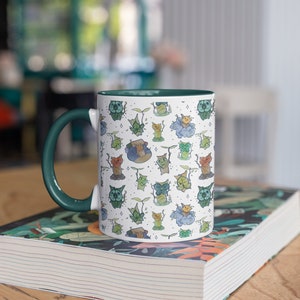 Korok Mug | Zelda Gaming Pattern | Green | Cute | Aesthetic | Cosy Gamer 11oz / 15oz | Video Game Gift Idea