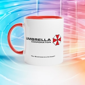 Resident Evil Mug | Umbrella Corporation Logo | Our Business is Life Itself | Gaming Gift | Horror Video Game | Raccoon City | 11oz Ceramic