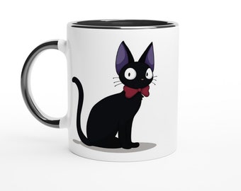 Kiki's Delivery Service Mug | Jiji the Cat | Studio Ghibli Gift Idea | 11oz / 15oz Cosy Anime Mug
