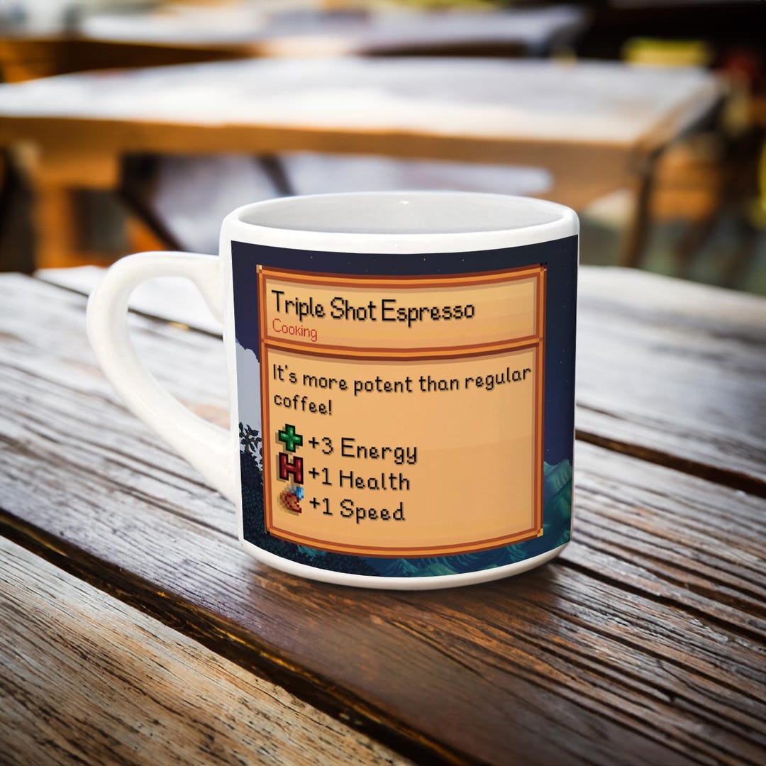 Stardew Triple Shot Espresso Cup Personalisable Coffee Mug