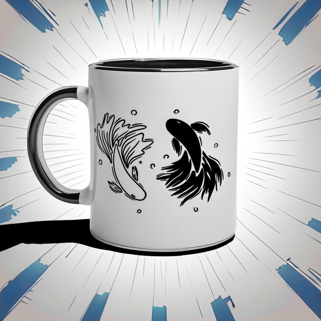 Jujutsu Kaisen Mug Satoru Gojo Suguru Geto Yin Yang Betta Fish Black