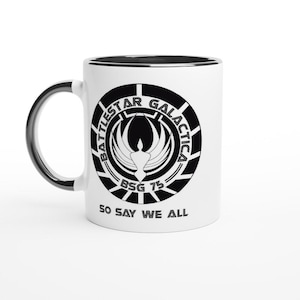 Battlestar Galactica Mug | BSG 75 Logo | So Say We All