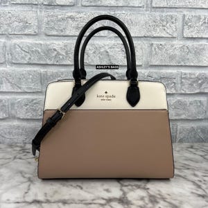 Bolso bandolera mediano con diseño en bloques de color Madison de Kate Spade en tono avellana tostada