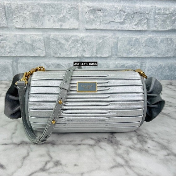 Kate Spade Sweet Treats Festive Pleated Small Barrel Bag in Starlight Silver Etsy Ireland