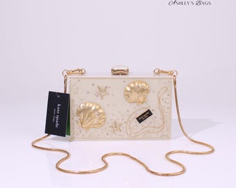 Kate Spade What The Shell Ocean Scene Resin Frame Clutch Crossbody