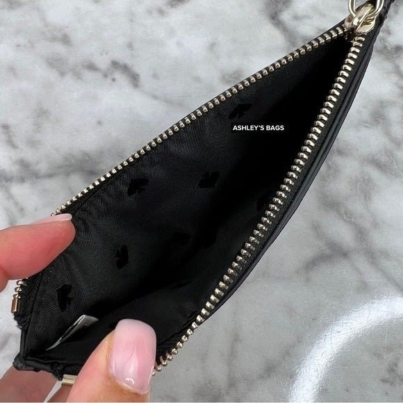 Kate Spade Staci Large Slim Bifold Card Holder Wallet In Black