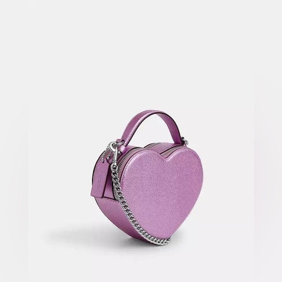 Coach Heart Crossbody In Metallic Lilac - image 3