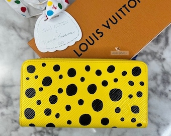 Louis Vuitton x Yayoi Kusama Zippy Wallet Epi Leather In Jaune Noir