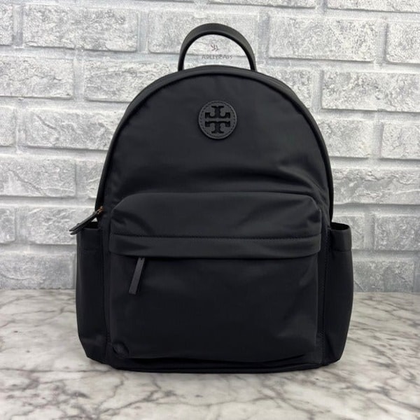 Tory Burch Ella Nylon Backpack In Black