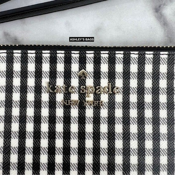 Kate Spade Lucy Jazzy Gingham Print Medium L-zip … - image 2