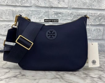 Tory Burch Nylon Web Convertible Crossbody In Tory Navy