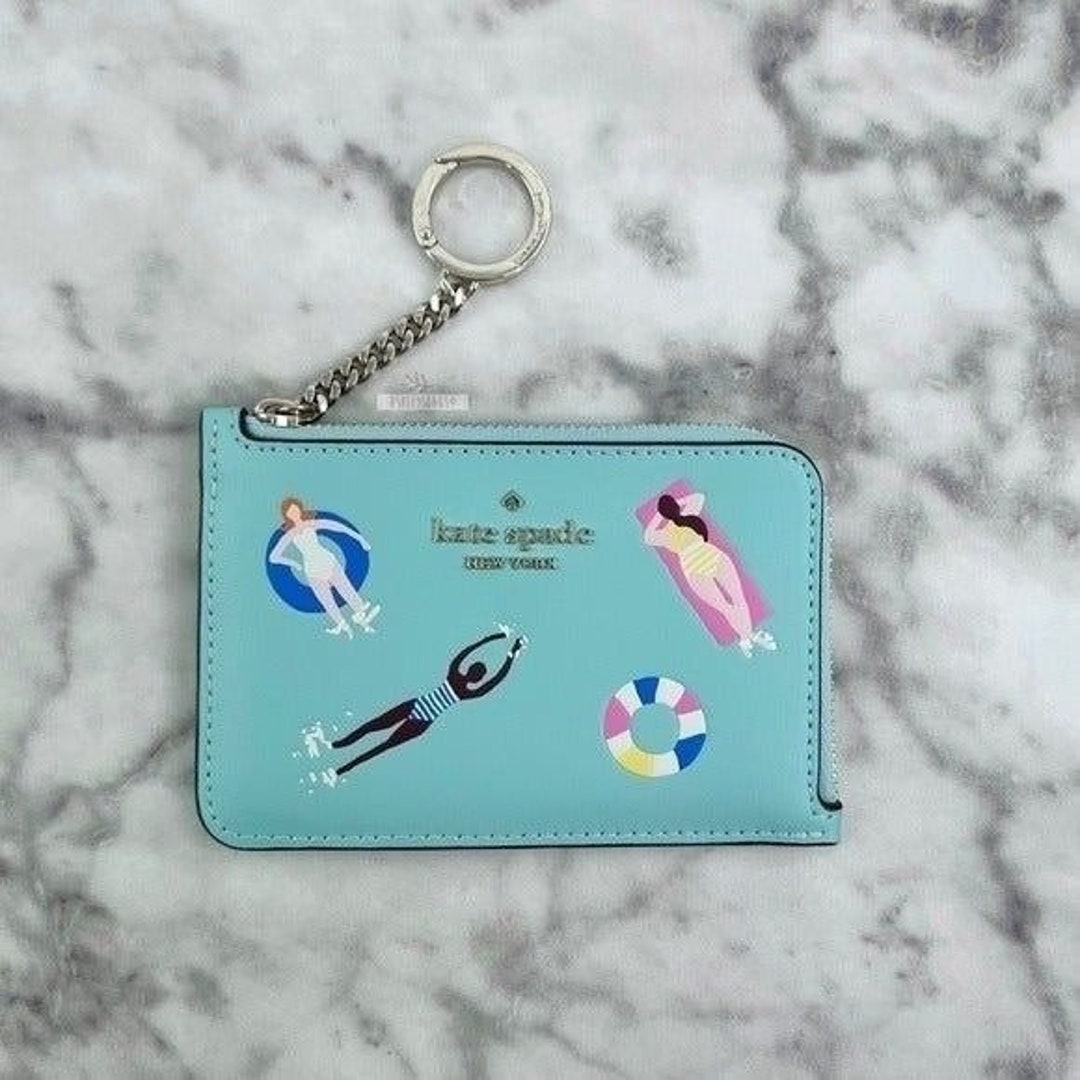 Kate Spade Pool Float Medium Lzip Card Holder Wallet Etsy