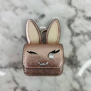 Kate Spade Rainbow Wallet Coin Case Purse Keychain Key Fob Bag Charm Leather