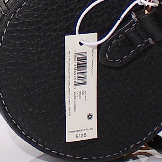Tory Burch Thea Coin Pouch Keychain in Black - Etsy
