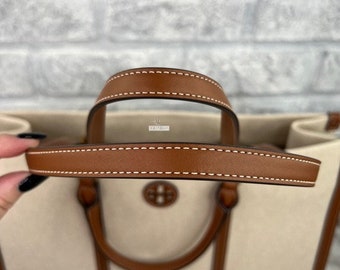 Tory Burch Blake Canvas Jumbo Tote in Natural Classic Cuoio