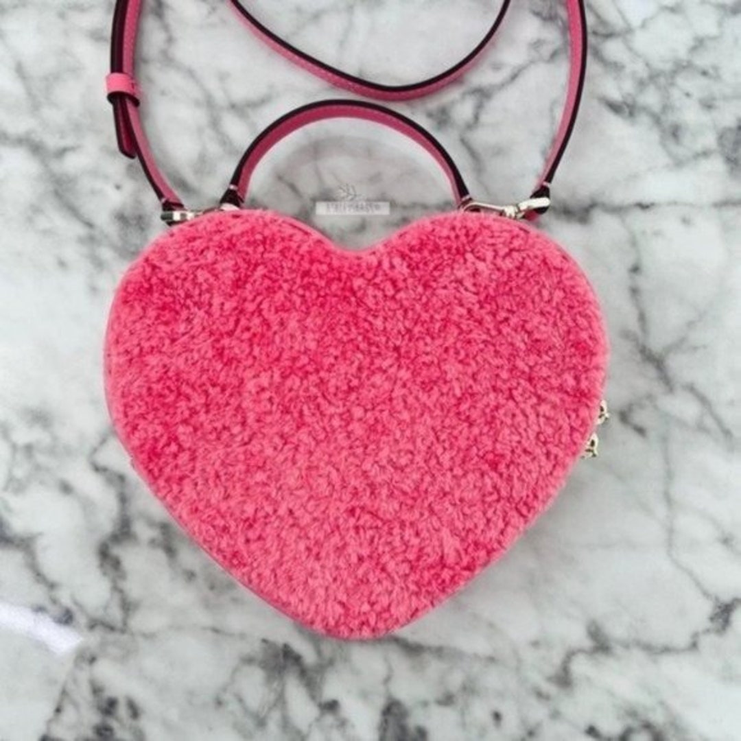 New Kate Spade Love Shack Glitter Heart Purse Crossbody Deep Nova