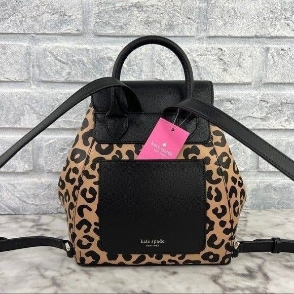 Kate spade leopard backpack hotsell