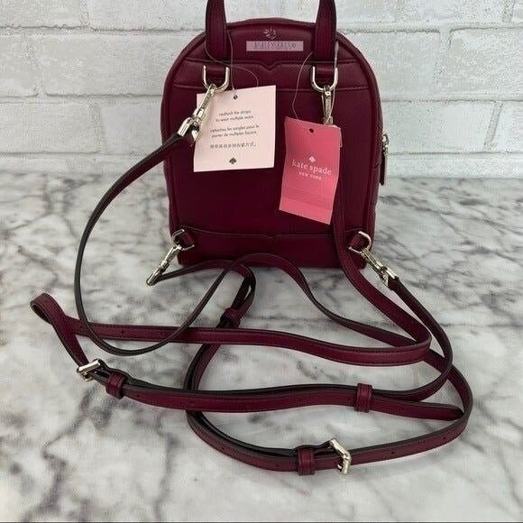 Kate Spade Natalia Burgundy Mini Convertible Leather Backpack Kate Spade Natalia Burgundy Mini Convertible Leather  main image 4