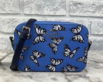 Kate Spade Rosie Cherry Embroidered Camera Bag Denim Blue Multi