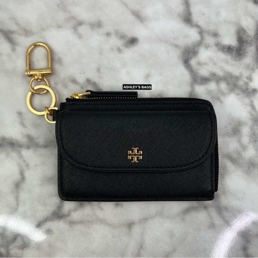 Tory Burch Emerson Printed Zip Card Case Wallet in Black - Etsy