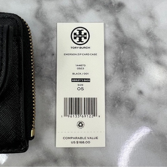 Tory Burch Emerson Printed Zip Card Case Wallet in Black - Etsy