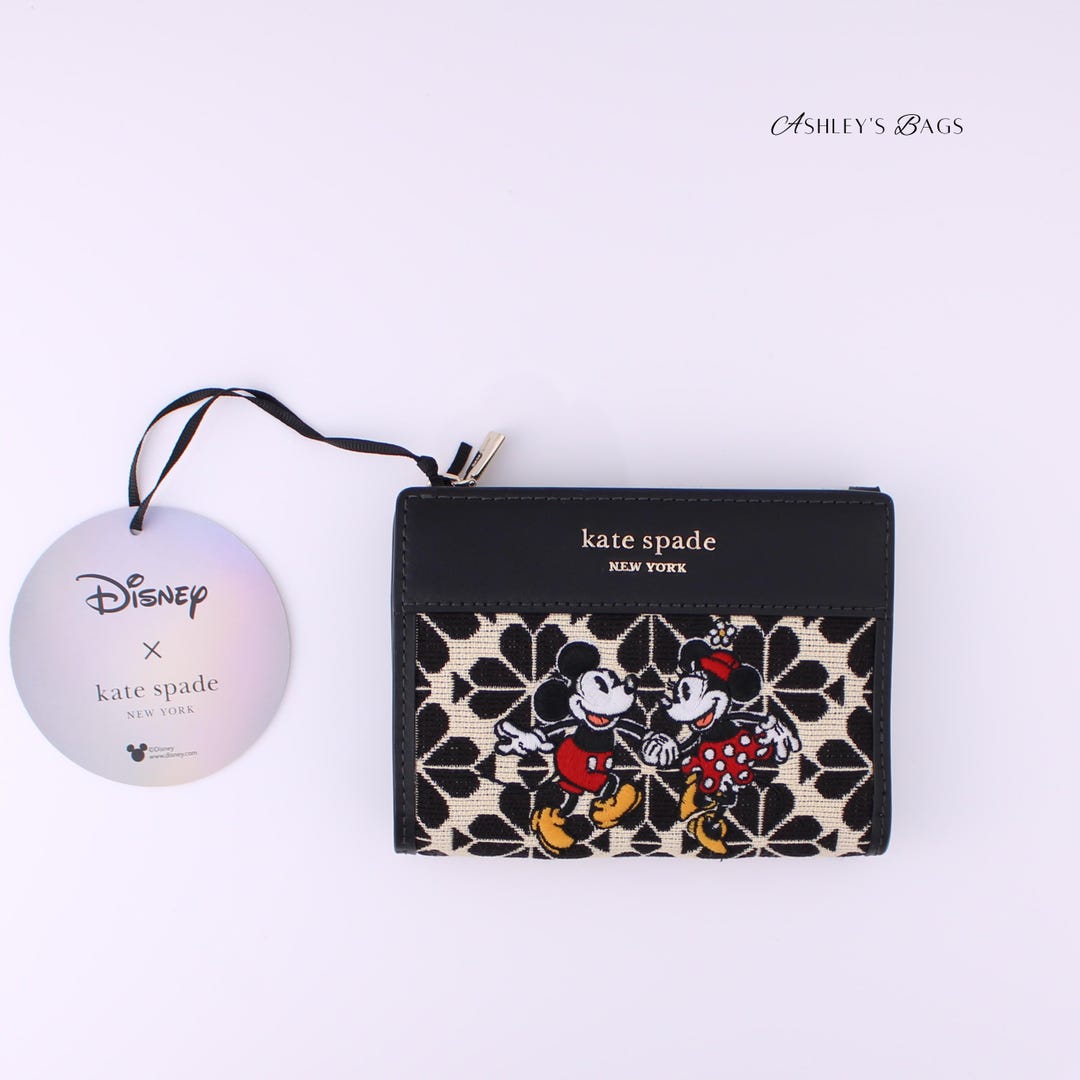 Kate Spade X Disney Minnie Mickey Spade Flower Jacquard Compact