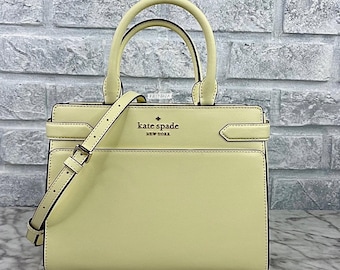 Kate Spade Staci Medium Satchel Crossbody In Lemon Fond