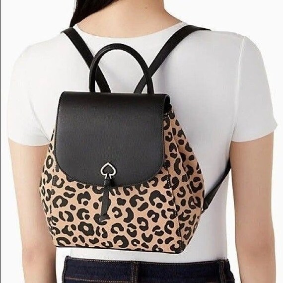 Kate Spade Graphic Leopard Print Adel Backpack - Etsy UK